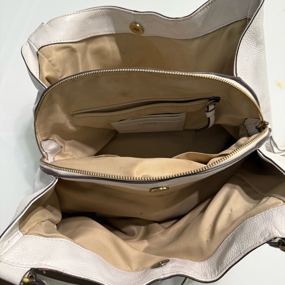 Lodis White Leather Shoulder Bag – Medium Tote - Picture 6 of 11